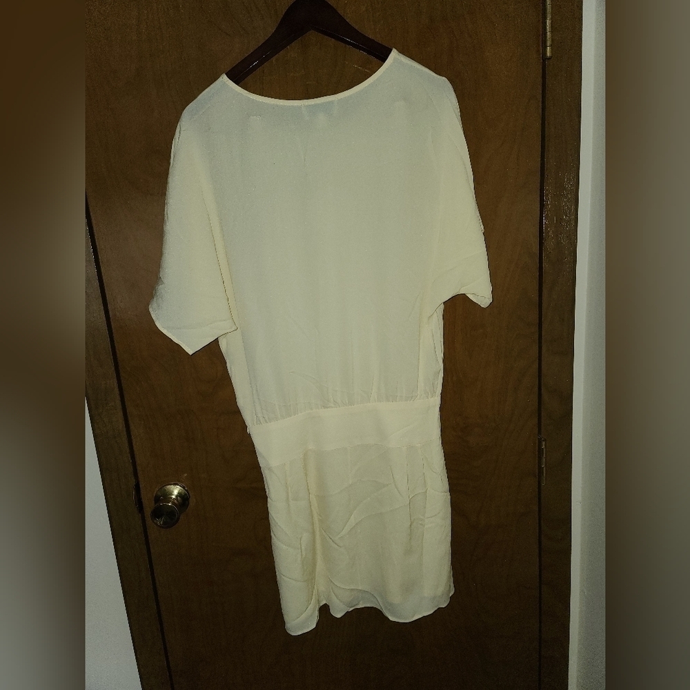 Adam Lippes Silk Yellow Shift Dress Short Sleeve Minimal Size 2 - Picture 4 of 5